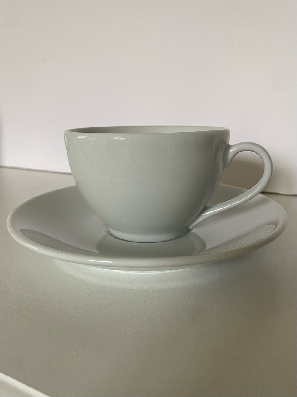 Apilco CLASSIC WHITE Tea Cup and Saucer Set Made in France Vintage Coffee Mint!